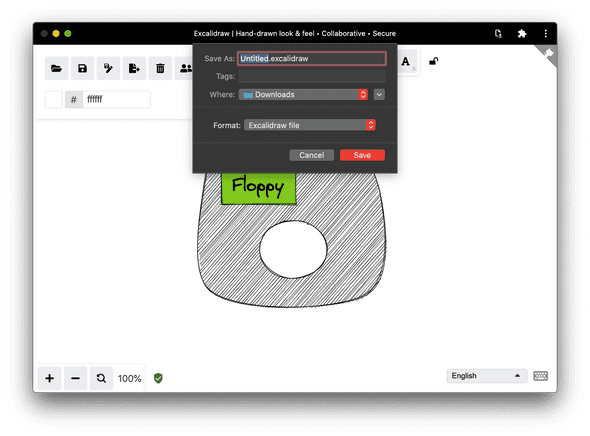 Saving the modifications to a new Excalidraw drawing file. Saving the modifications to a new Excalidraw drawing file.