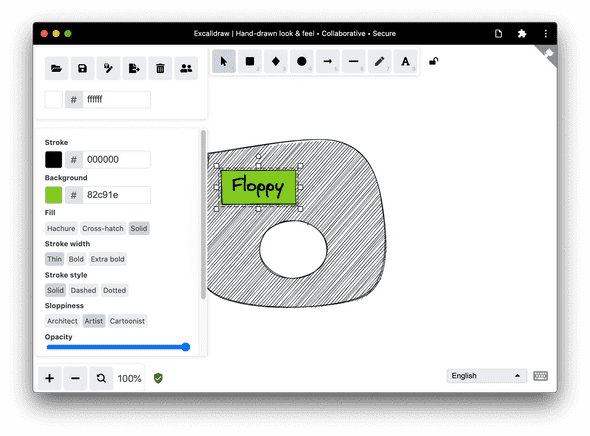 The modified Excalidraw drawing on Chrome on the desktop. The modified Excalidraw drawing on Chrome on the desktop.